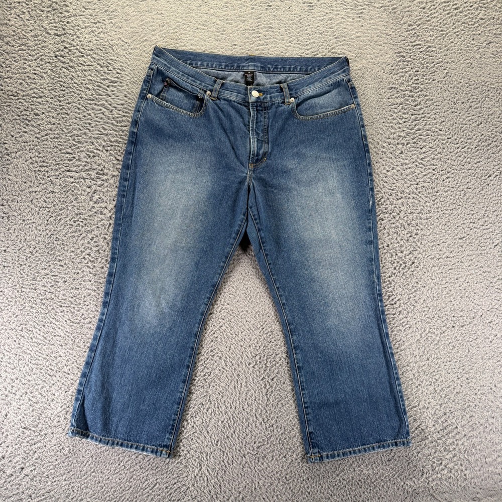 Polo Jeans Ralph Lauren Jeans Womens 14 Blue Cotton Denim Capri Faded Workwear